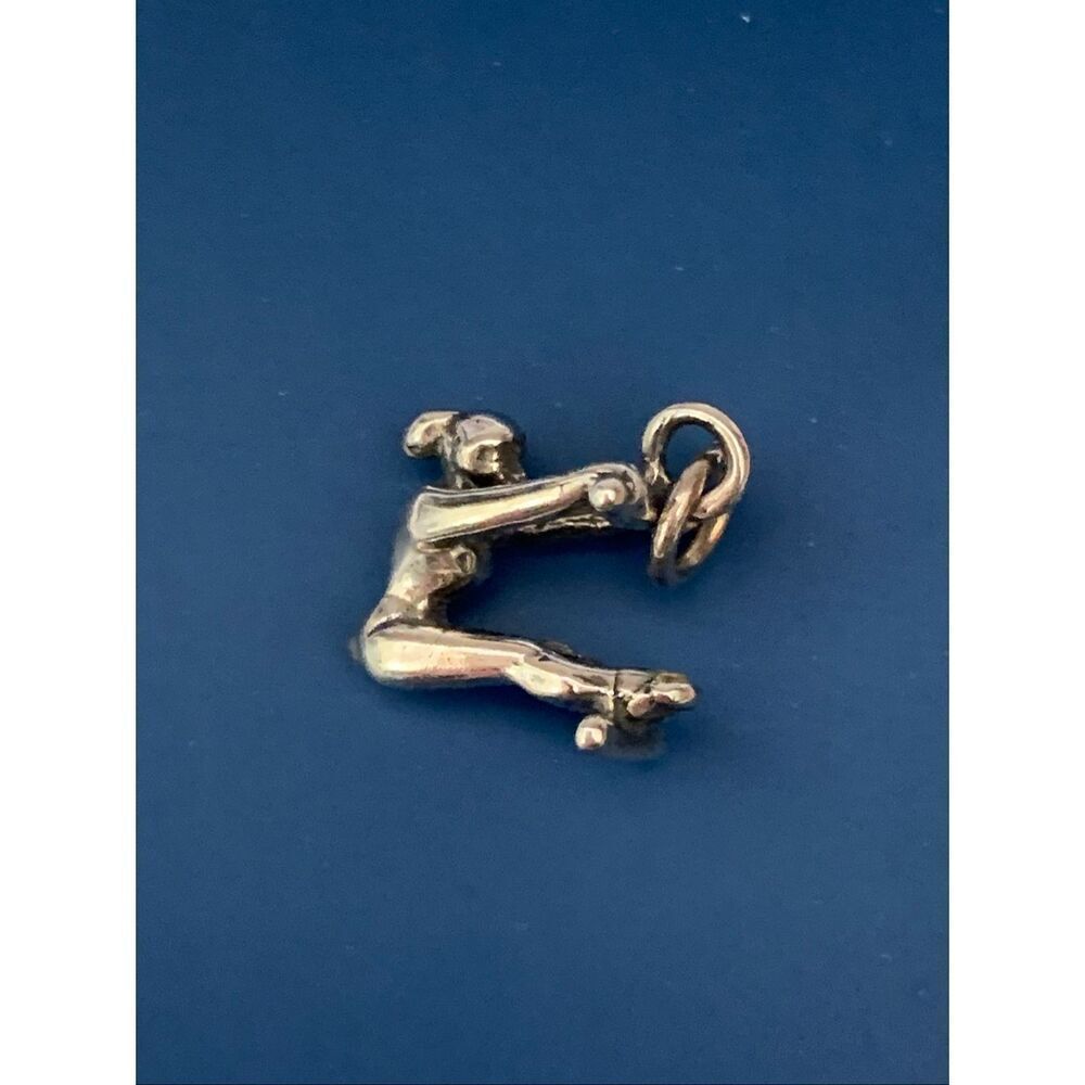 Trapeze Artist Sterling Silver Jewelry Charm #gymnastics #acrobatic #competition